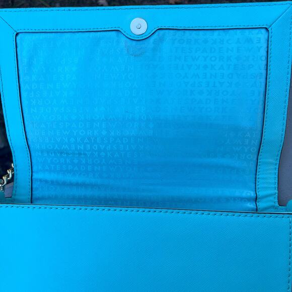 KATE SPADE Charlotte Street Alex Leather Crossbody, Blue Aqua - Picture 12 of 13